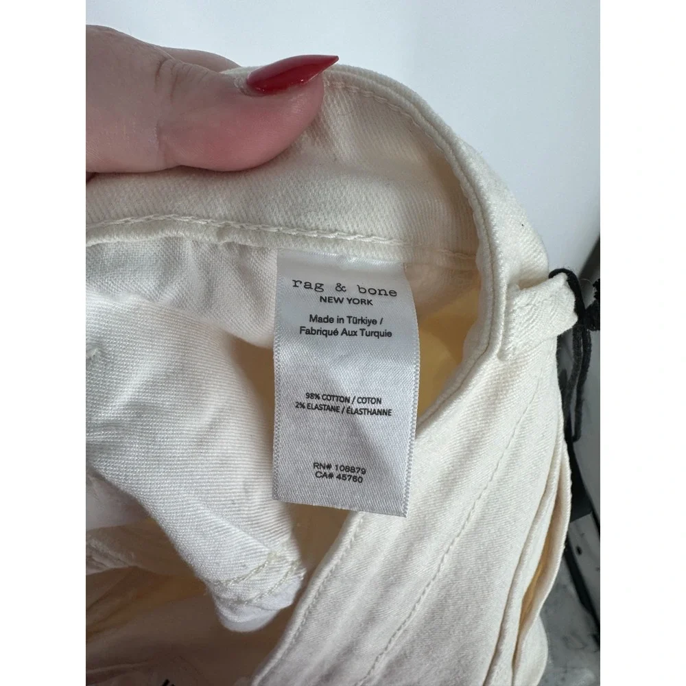 Rag & Bone Dylan Baggy Jeans Womens Size 27 Cream Straight Leg Wide Leg Relaxed